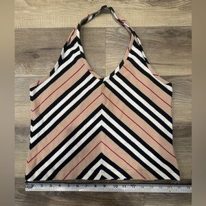 Burberry Chevron Striped Halter Top - vintage size large